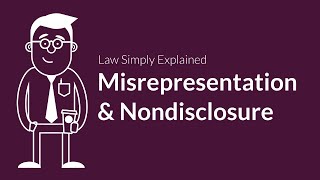 Misrepresentation and Nondisclosure  Contracts  Defenses amp Excuses [upl. by Eleets]