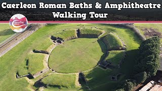 CAERLEON ROMAN BATHS amp AMPHITHEATRE WALES  Walking Tour  Pinned on Places [upl. by Giltzow]