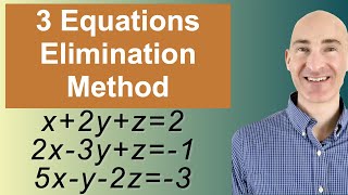 Solving Systems of 3 Equations Elimination [upl. by Ayatal]