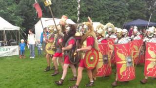 Roman Reenactment at the Amphitheatre in Caerleon Marching In [upl. by Ollie]