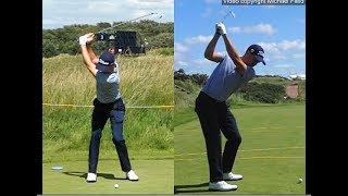 Justin Thomas golf swing  Long Iron faceon amp downtheline July 2017 [upl. by Phillie683]