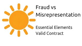 Fraud vs Misrepresentation  Other Essential Elements of a Valid Contract  CA CPT  CS amp CMA [upl. by Rotman]